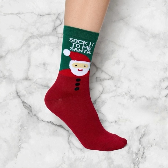 Accessories - Festive Red and Green Santa Socks 🆕